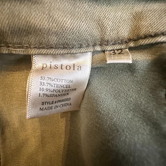 PISTOLA Pants Women 32 Army Green Khaki Hunter Cargo Zippers Pockets Skinny - Picture 6 of 10
